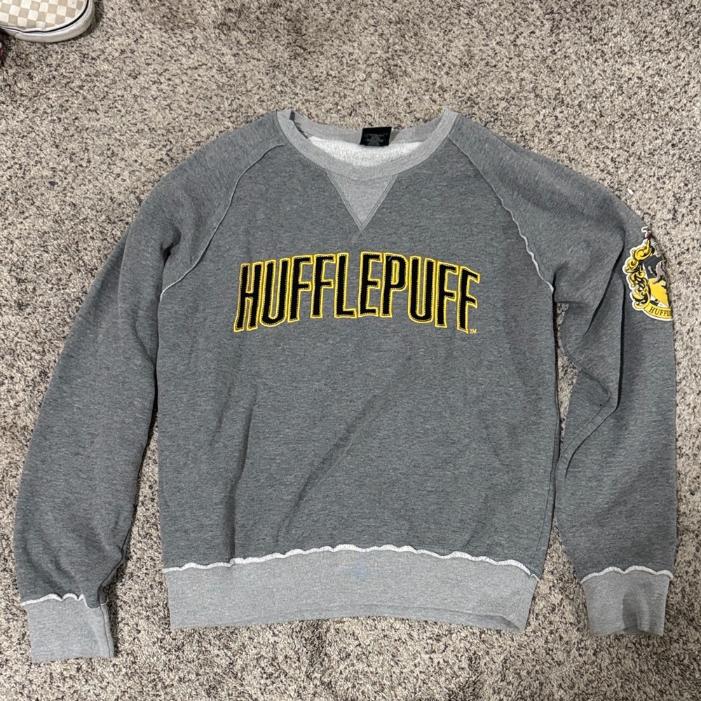 Universal Gray Hufflepuff Crewneck Sweater
